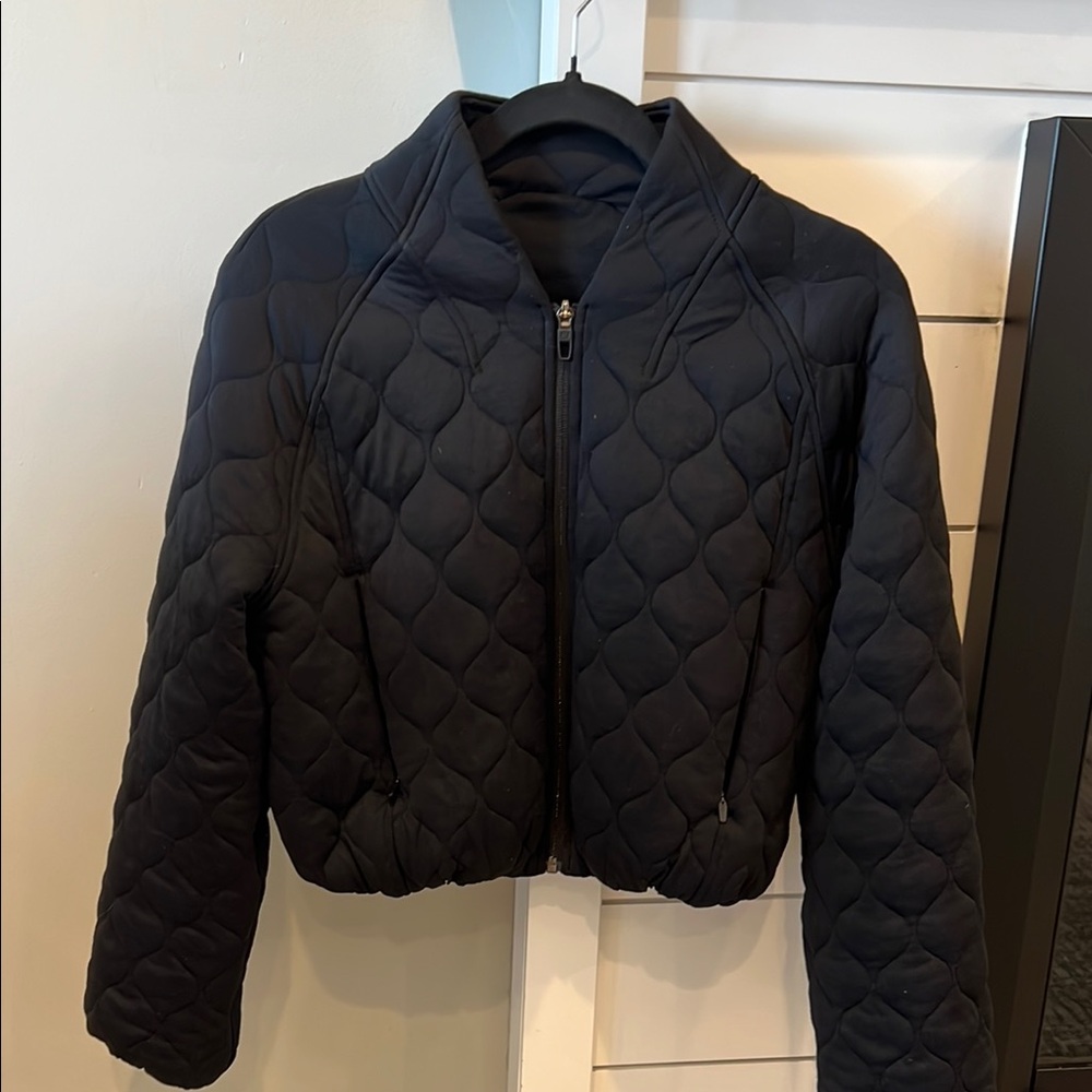Lululemon Black Bomber Jacket with Quilted Design